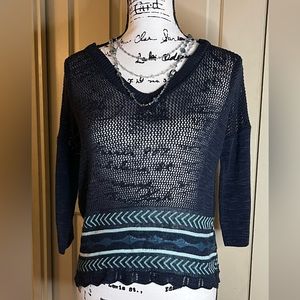 Really Adorable Layering Sweater in Beautiful Hues of Blue/Lovely Stitching